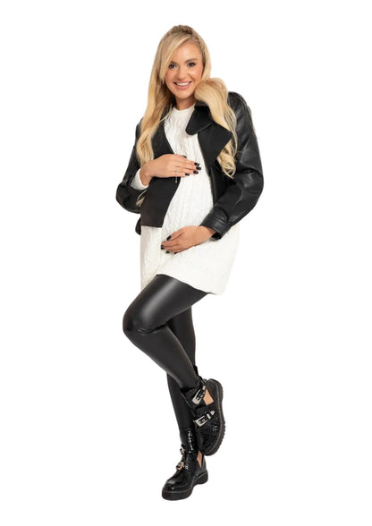 Eco-leather maternity leggings TATIANA