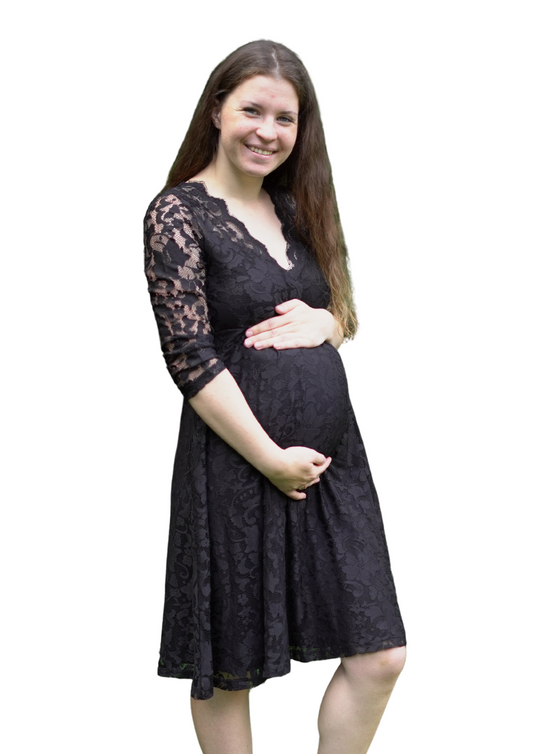 ANNA FIELD maternity lace dress with 3/4 sleeves