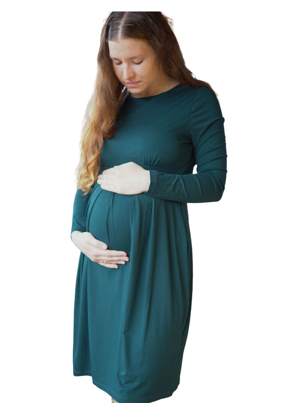 Seraphine emerald maternity dress