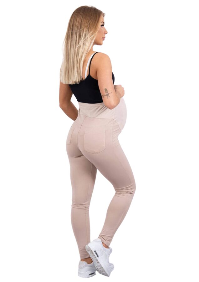 Beige legging-type maternity pants