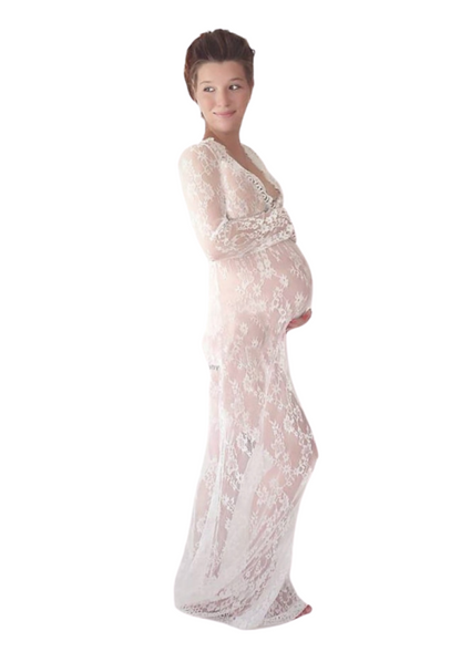 Maternity lace dress for photo shoot
