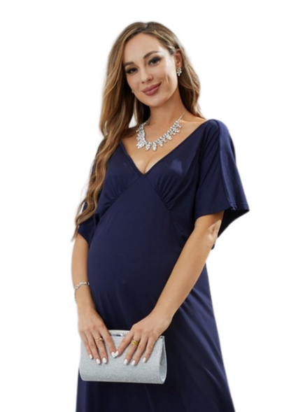 Titan blue maternity evening dress