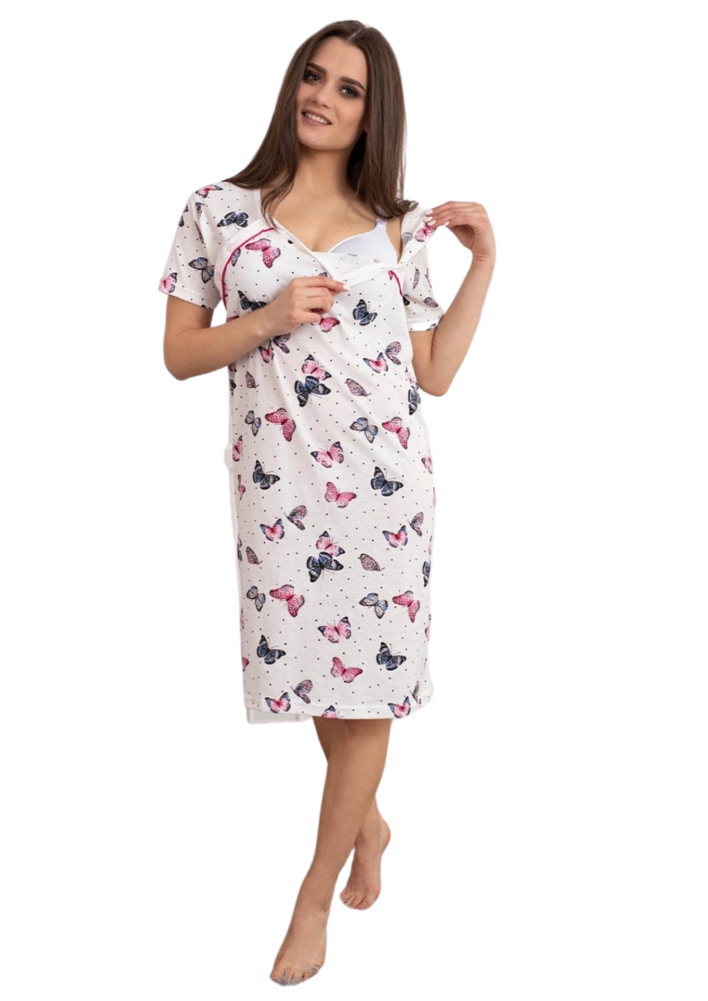 Nightgown with butterflies (maternity/nursing)