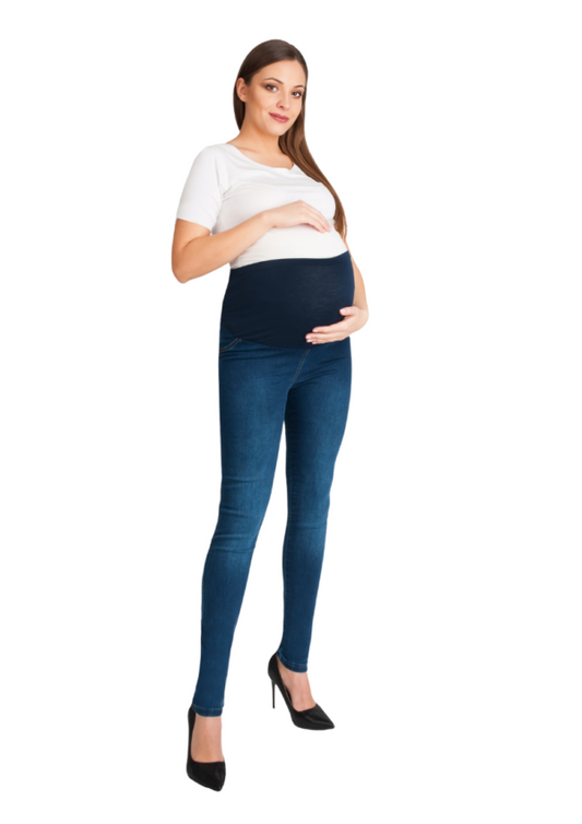 Dark blue maternity jeans