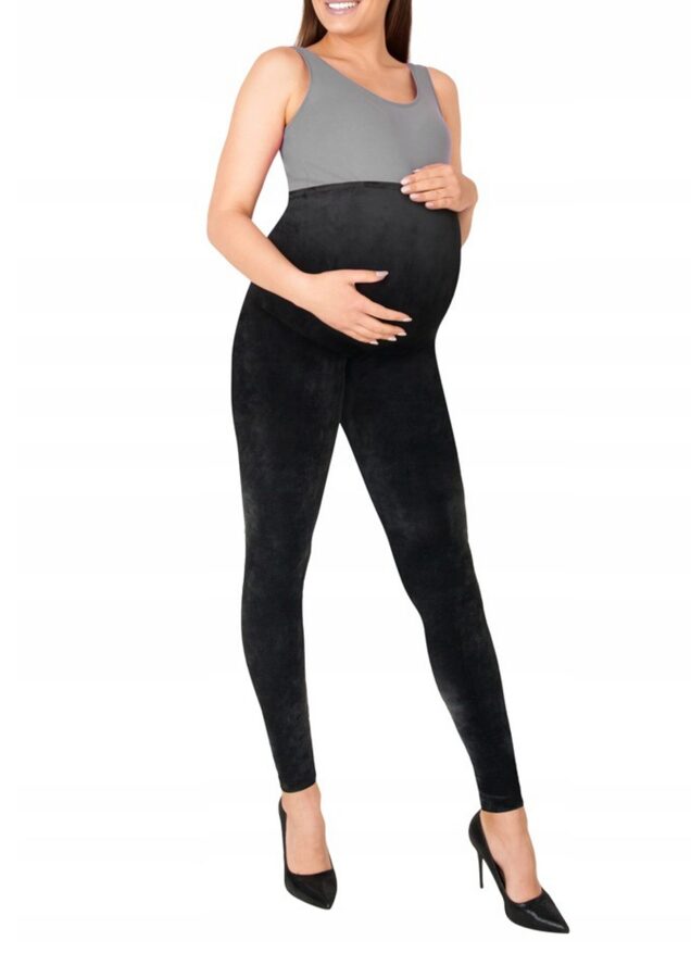Velour maternity leggings